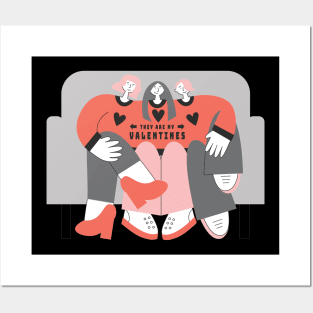 Valentine's Polyamorous Throuple Posters and Art